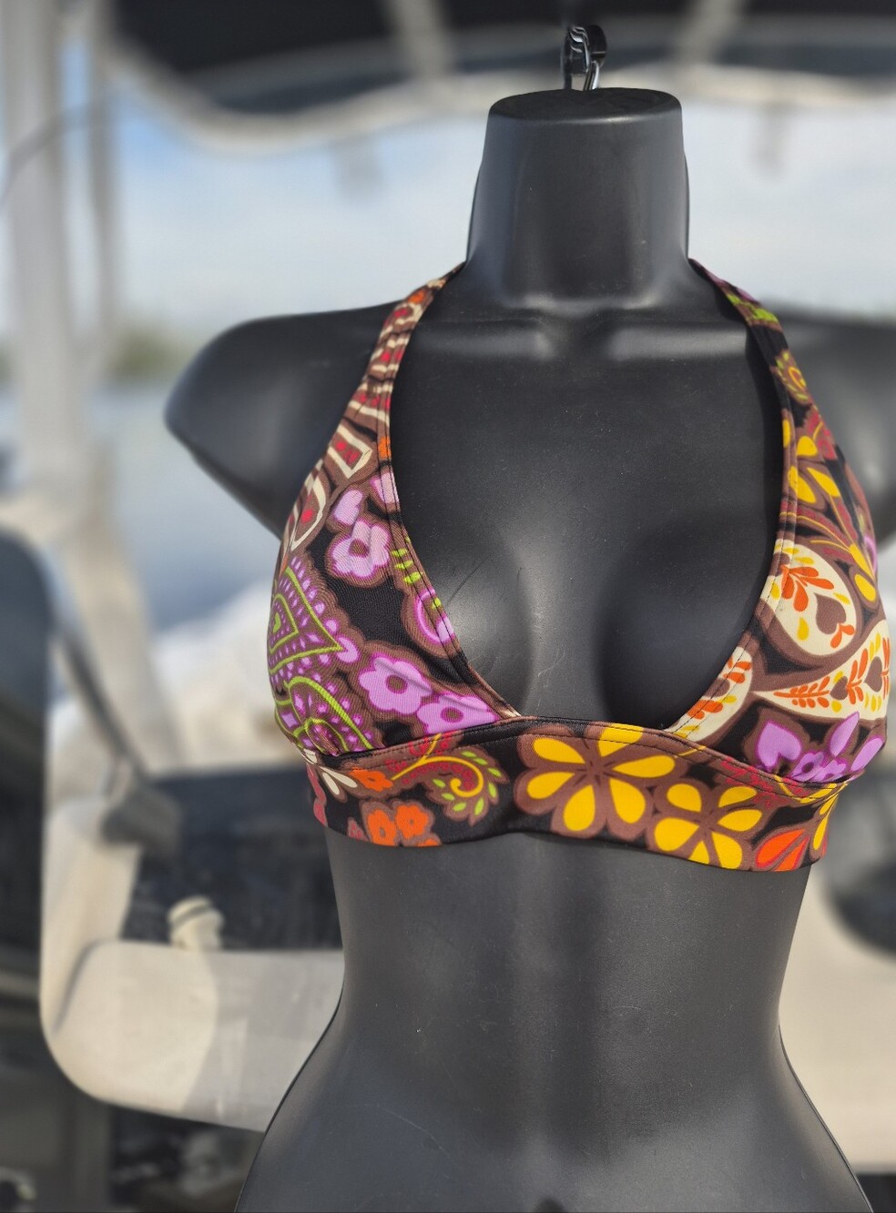Victoria's Secret Floral Pattern Bikini Bottom - Brown & Yellow